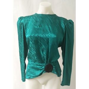 Vintage Silk Teal Blouse